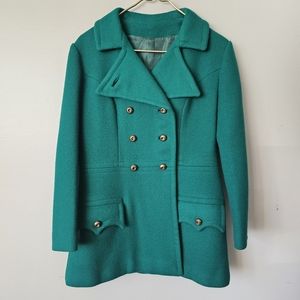 Vintage Union Made Bright Green Adorable Pea Coat